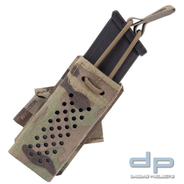 WAS - Laser Cut "Aero Light" Single Bungee 9mm 45° Mag Pouch MC