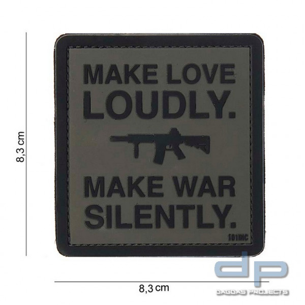 Emblem 3D PVC Make Love Loudly grau