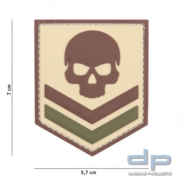 Emblem 3D PVC Belgien Skull Coyote