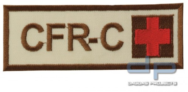 Schriftzug CFR-C mit Kreuz Sand/Braun/Rot auf Klett