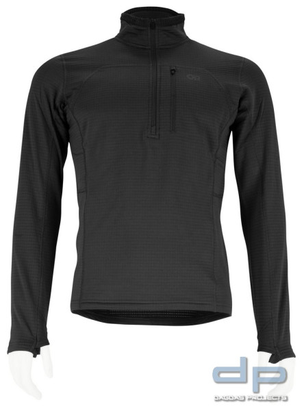 Outdoor Research - Men's Vigor Grid Fleece Half Zip (Fleece Jacke) in Schwarz und Ranger Green