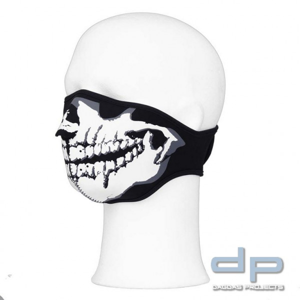 Motorrad Maske half face white mouth