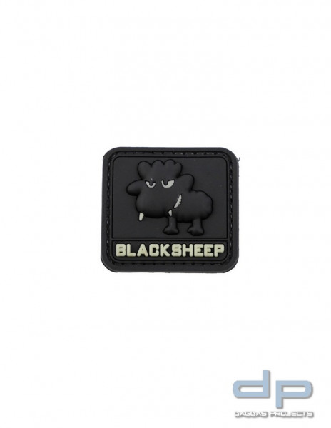 Klettabzeichen Blacksheep - gummiert, 45x42 mm