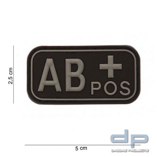 Emblem 3D PVC Blut Typ AB+ positiv schwarz