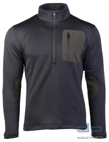 Mil-Tec - Zip- Pullover aus Thermo- Fleece in Schwarz und Oliv
