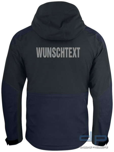 Unisex Trekkingjacke Behörde inklusive Wunschaufdruck in reflex silber Farbe Navy