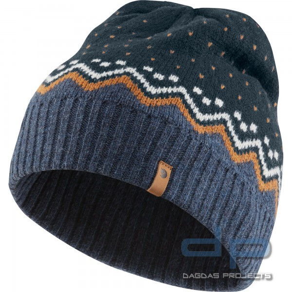 FJÄLLRÄVEN ÖVIK KNIT HAT STRICKMÜTZE AUS WOLLE IN GRAU UND DARK NAVY