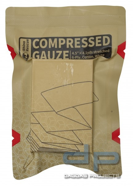 RHINO RESCUE COMPRESSED GAUZE VERBANDMULL 4,5&quot;X4,1YDS