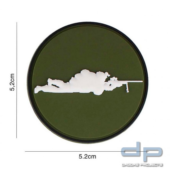 Emblem 3D PVC Sniper grün rund