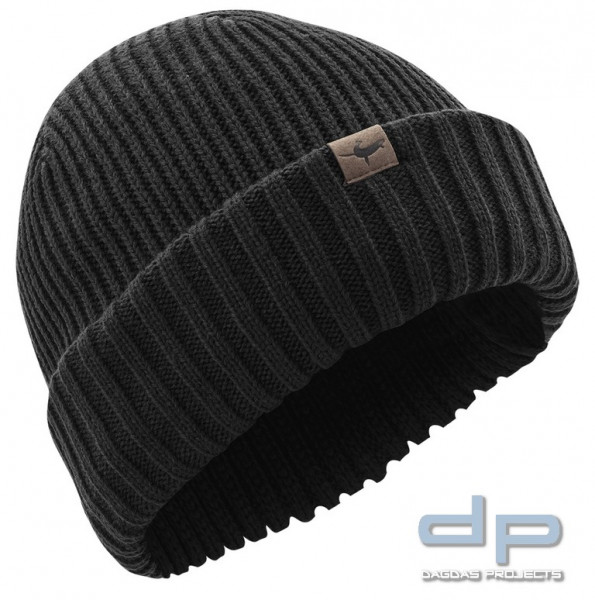 SealSkinz Waterproof Cold Weather Roll Cuff Beanie in grau und schwarz