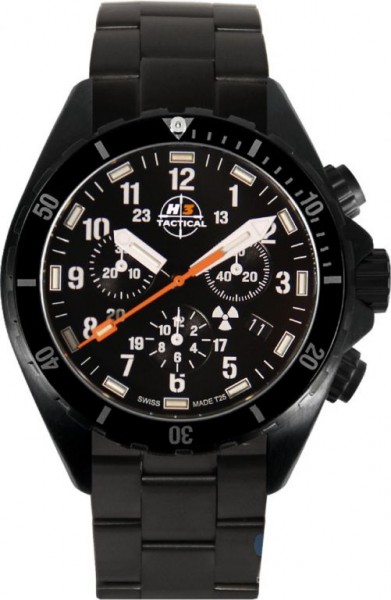 H3TACTICAL Trooper Pro Chronograph H3 Uhr Edelstahlband (PVD)
