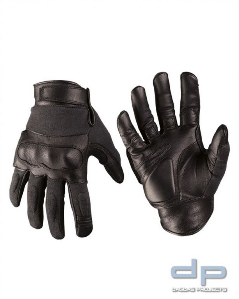 TACTICAL SCHNITTFESTE HANDSCHUHE LEDER/KEVLAR® SCHWARZ-Größe L, XL und XXL