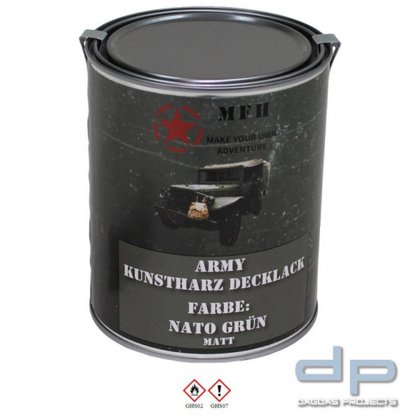 Farbdose, &quot;Army&quot; NATO GRÜN, matt, 1 Liter