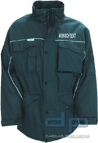 Stabile Arbeitsjacke mit Reflex-Aufschrift nach Wunsch Größe: S