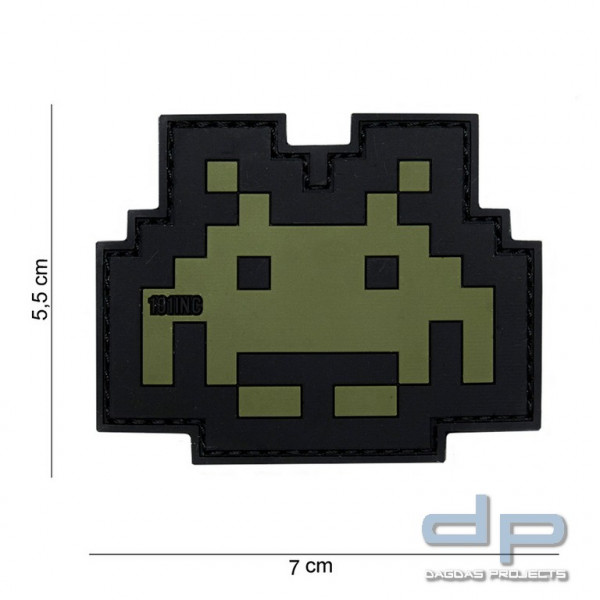 Emblem 3D PVC Space Invader grün/schwarz
