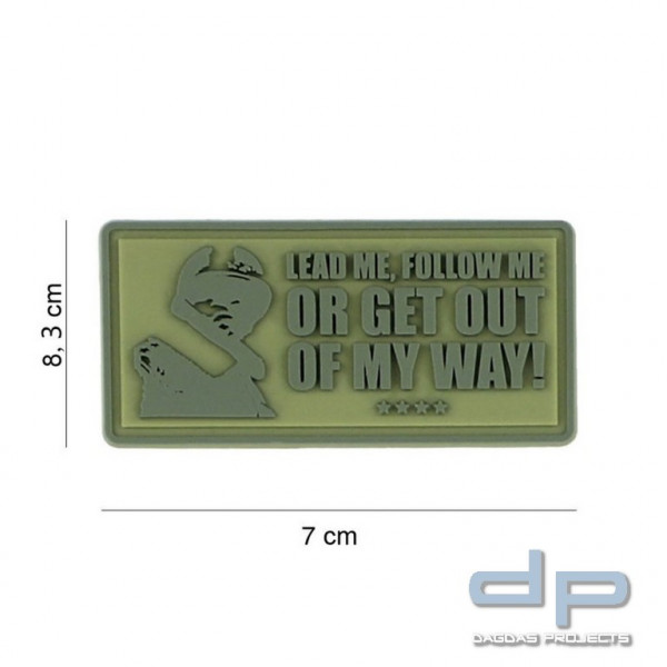 Emblem 3D PVC Lead me, follow me green #8070