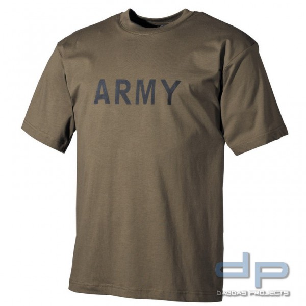 T-Shirt, bedruckt, &quot;Army&quot;, oliv