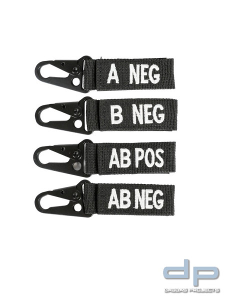 COP® C-SH2 Universal Karabinerhalterung, Metallkarabiner Blutgruppe gestickt in versch. Ausführungen