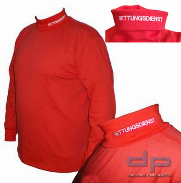 Rettungsdienst 2 Lagen Funktionsrolli m. Stick RAL 3000 rot Größe: 3XL