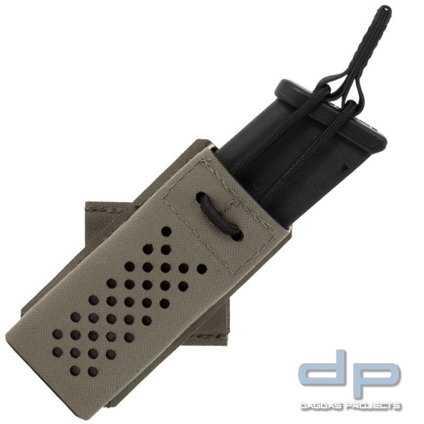 WAS - Laser Cut "Aero Light" Single Bungee 9mm 45° Mag Pouch in Ranger Green