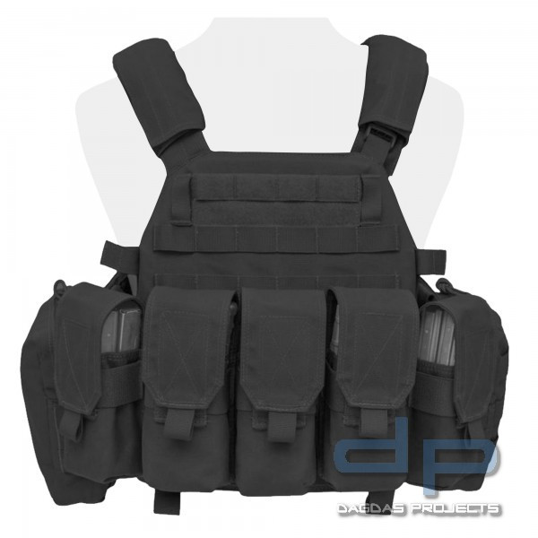 WARRIOR DCS M4 5.56MM PLATE CARRIER PLATTENTRÄGER + 5 MAG- UND UTILITY-POUCHES SET