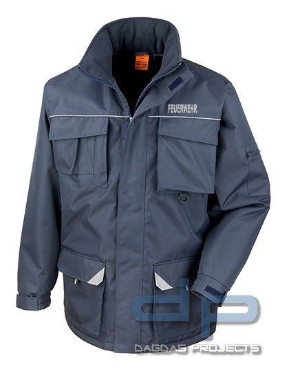 Long Coat Park mit Wunschaufdruck in reflex silber, Farbe: Dark Navy, Größe: XL