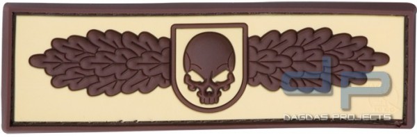 3D Rubber Patch SOF Skull Badge Desert