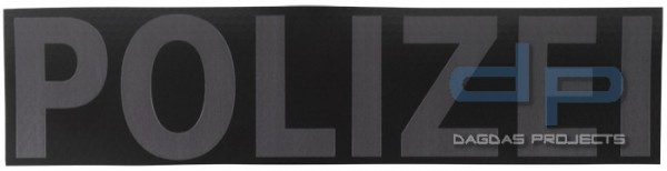 Schriftzug Polizei Schwarz/Grau IR 28 x 7 cm
