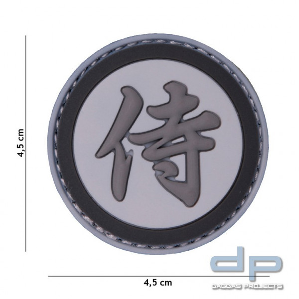 Emblem 3D PVC Samurai hell grau