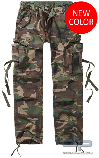 Brandit M-65 Vintage Trousers in Woodland Größe: S