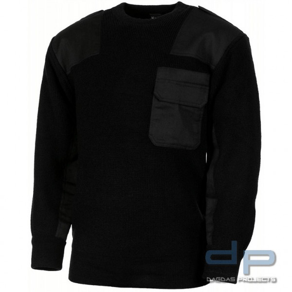 BW Pullover, mit Brusttasche, schwarz