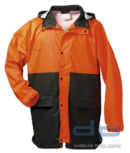 NORWAY® PU Forst-Regenjacke in Grün/Orange Größe 3XL