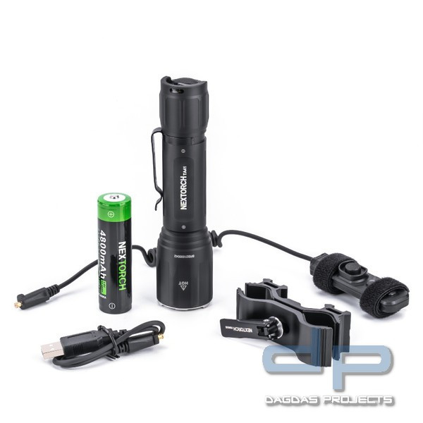 NEXTORCH TA41SET Taktische LED-Taschenlampe mit Halterung und Kabelschalter im Spar-Set