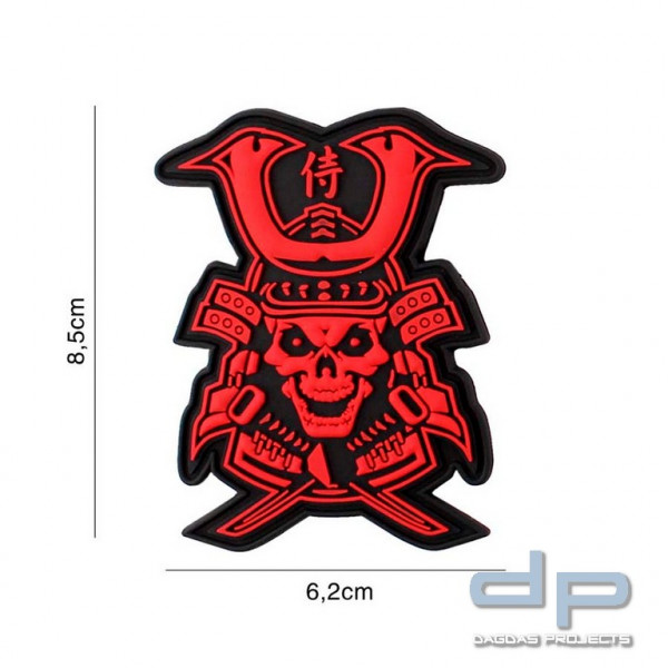 Emblem 3D PVC Samurai Skull rot