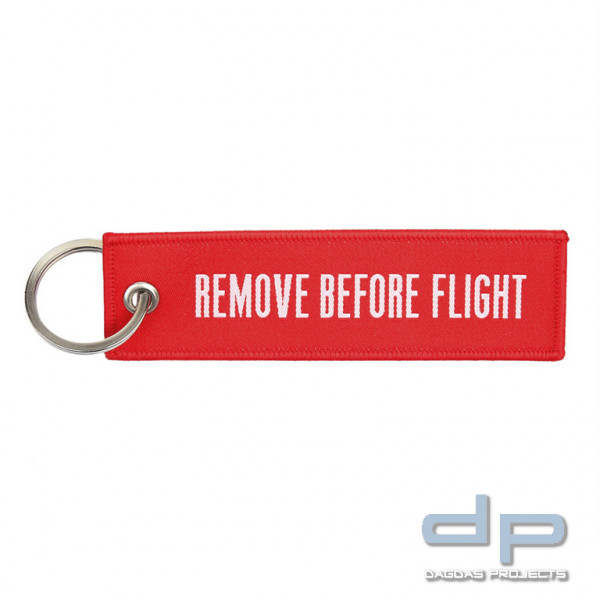 Schlüsselanhänger fein gewebt Remove Before Flight
