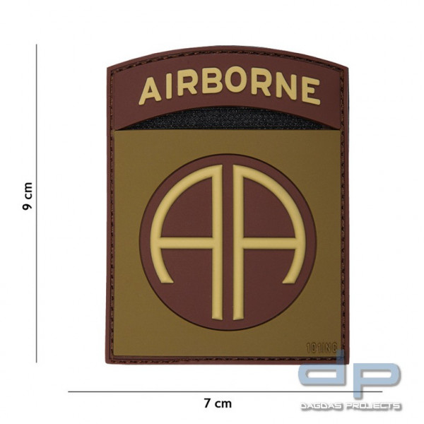 Emblem 3D PVC Airborne 82nd grün/braun