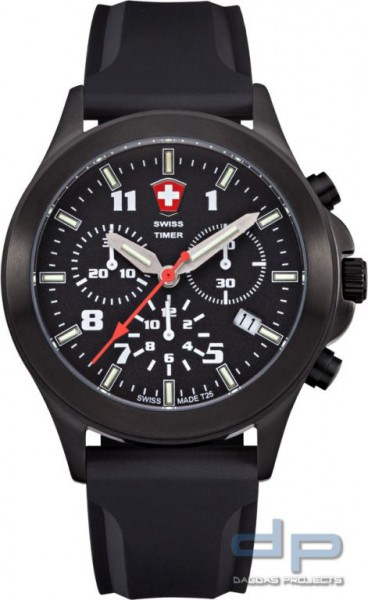 SWISS TIMER Classic H3 Uhr Chronograph Silikonband