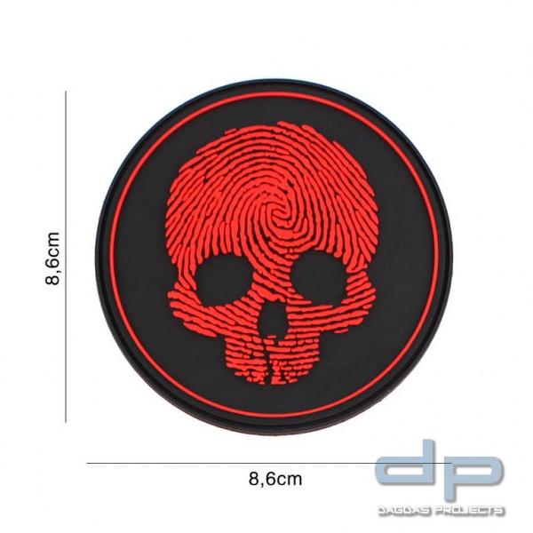 Emblem 3D PVC fingerprint skull rot