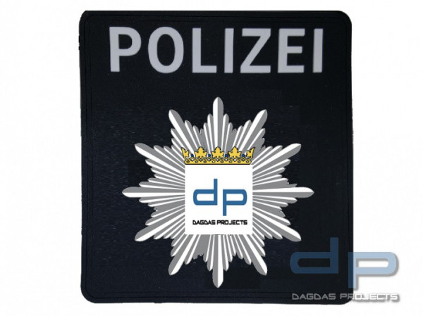 Rubber Patch mit Klett Polizeistern Hessen