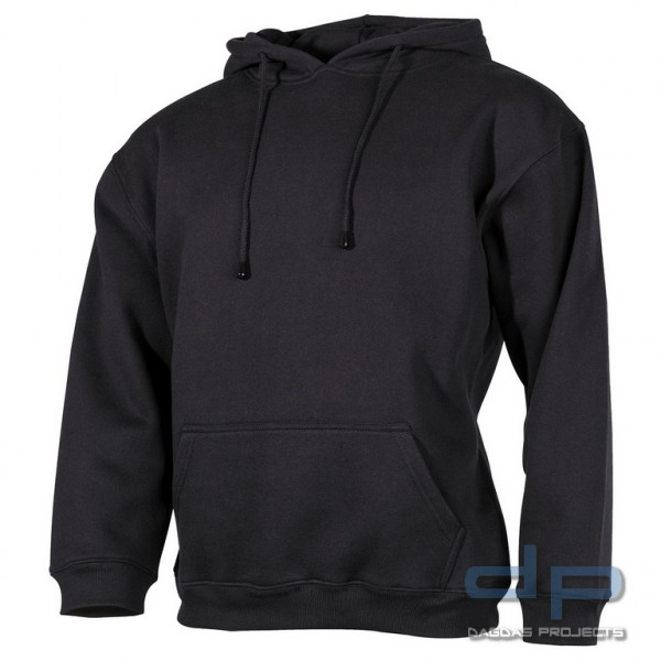 Kapuzen Sweatshirt, &quot;PC&quot;, 340 g/m², schwarz