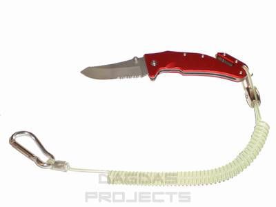Einhand Rettungsmesser rot Firefighter II mit Clip &amp; Spirale