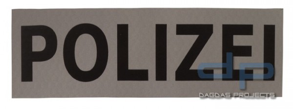 Schriftzug Polizei Schwarz/Steingrau IR 15 x 5 cm