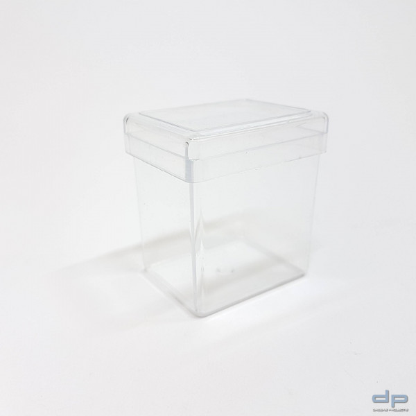 Dose transparent mit Deckel, 47 x 34 x 42 mm