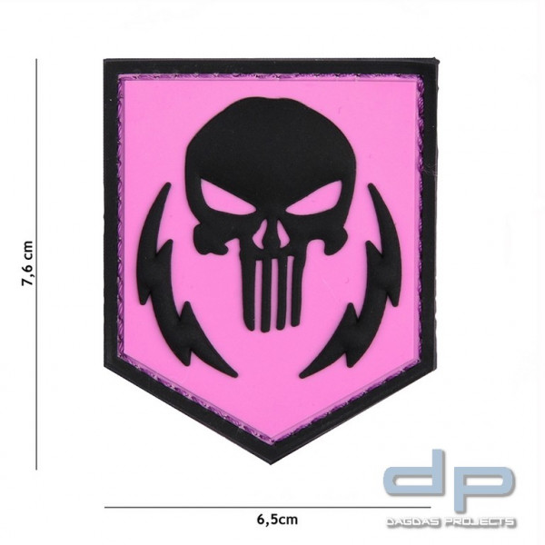 Emblem 3D PVC Punisher thunder strokes rosa