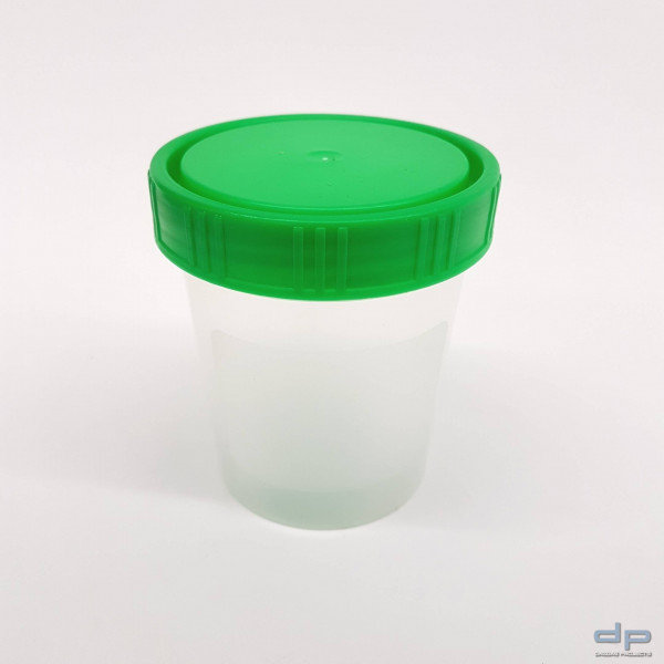 Urinprobenbecher mit Schraubverschluss, grün, 10er Pack