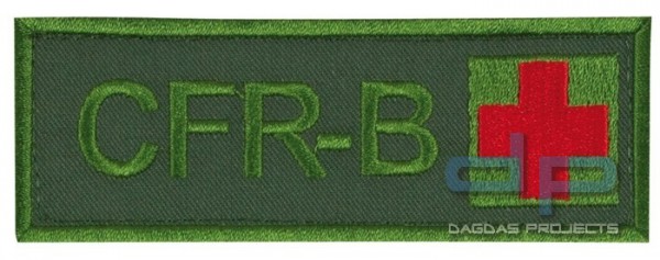 Schriftzug CFR-B mit Kreuz Oliv/Rot auf Klett