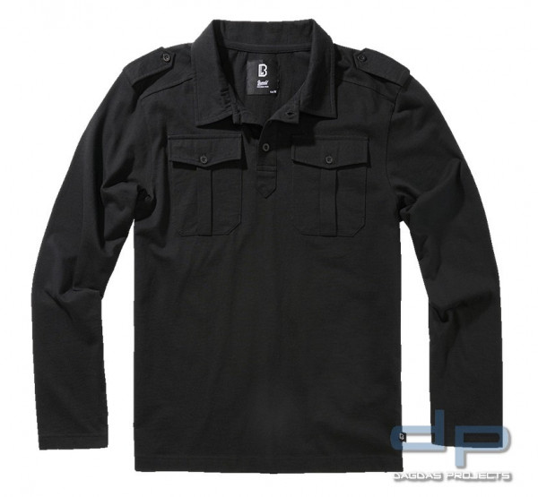 Jersey Poloshirt Willis longsleeve Brandit in Schwarz