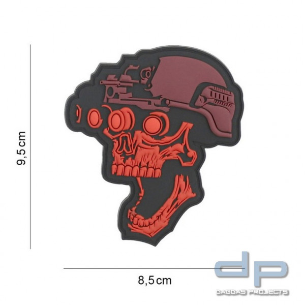 Emblem 3D PVC Night vision skull red #19044