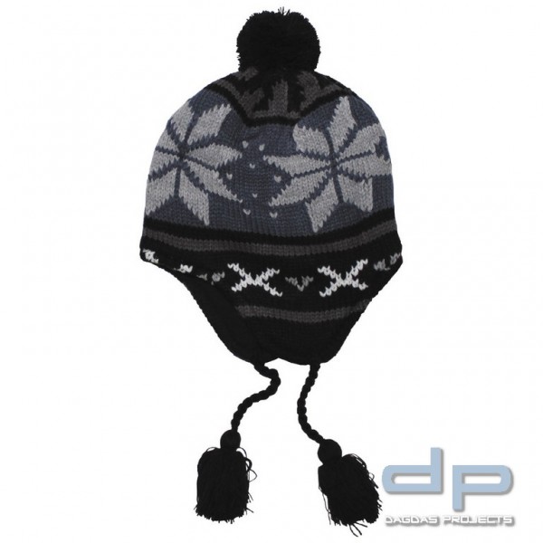 Mütze "Peru Lima", mit Fleece, blau/schwarz