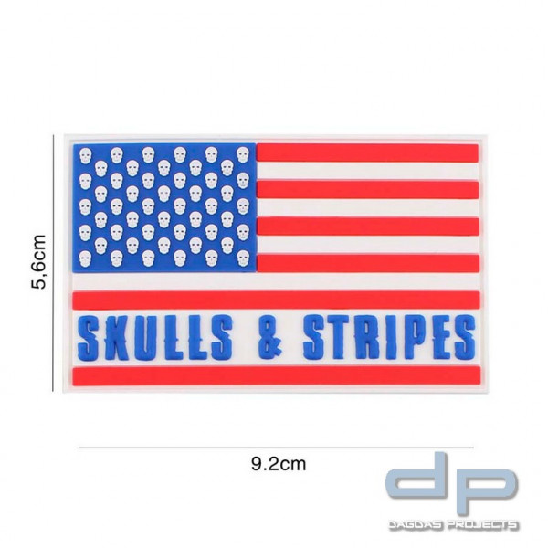 Emblem 3D PVC Skulls &amp; stripes 50 skulls